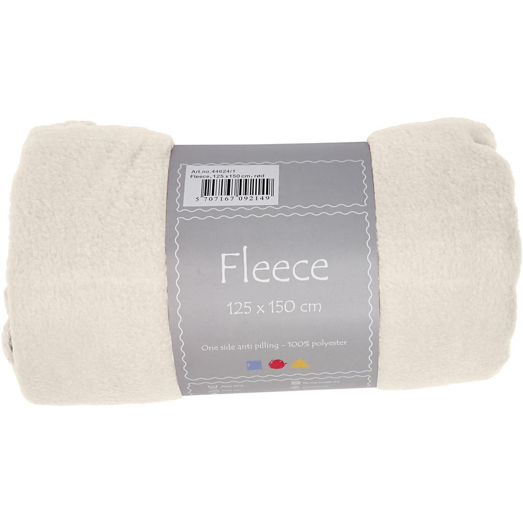 Fleece, L: 125 cm, L: 150 cm, 200 g, naturaalvalge, 1 tk. - Image 2