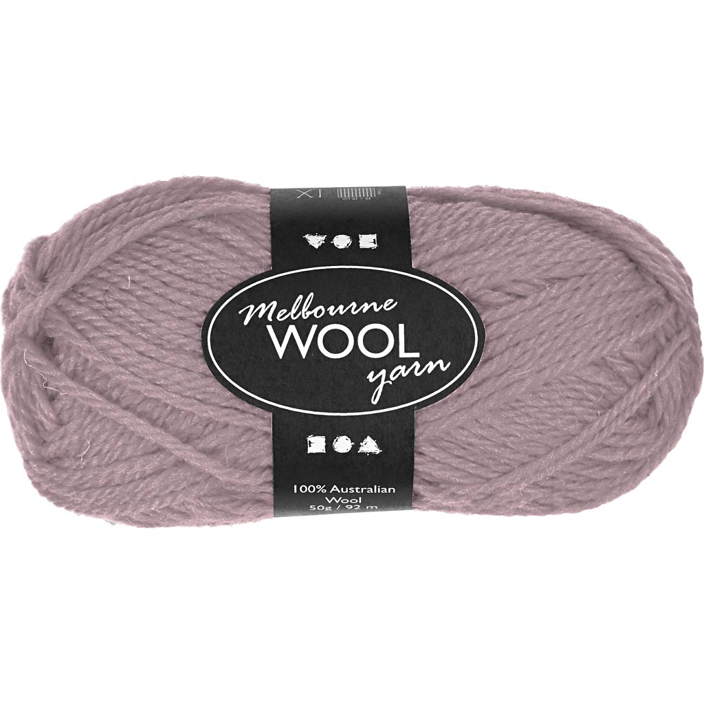 Melbourne Wool Yarn, L: 92 M, vardad 4-5,5, helelilla, 50 g/ 1 pallikas