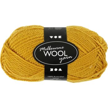 Melbourne Wool Yarn, L: 92 M, vardad 4-5,5, tumekollane, 50 g/ 1 pallikas