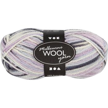 Melbourne Wool Yarn, L: 92 M, vardad 4-5,5, tumelilla, 50 g/ 1 pallikas