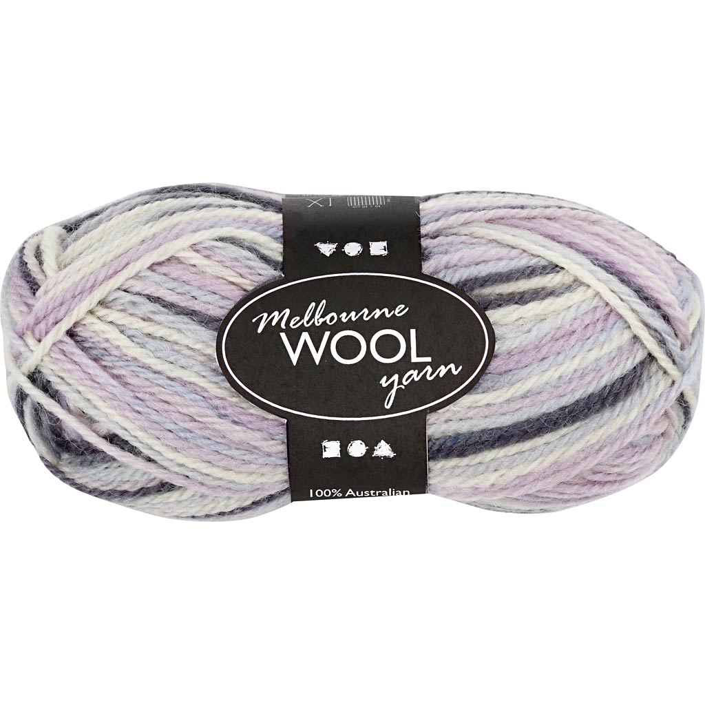 Melbourne Wool Yarn, L: 92 M, vardad 4-5,5, tumelilla, 50 g/ 1 pallikas