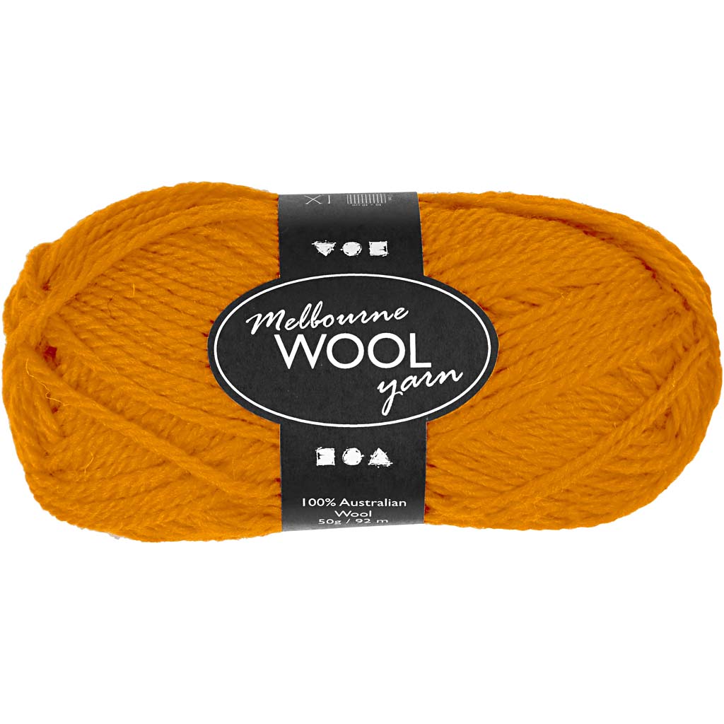 Melbourne Wool Yarn, L: 92 M, ooker, 50 g/ 1 pallikas