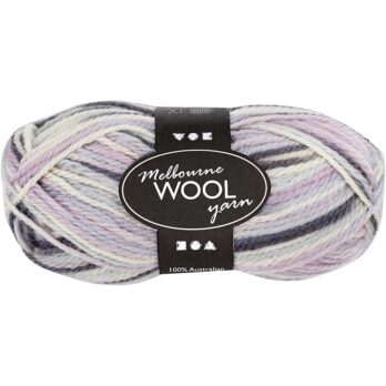 Melbourne Wool Yarn, L: 92 M, pastell lilla, 50 g/ 1 pallikas