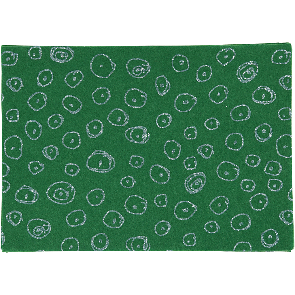 Vilt, A4, leht 210x297 mm, paksus 1,5-2 mm, roheline, 10 lehte/ 1 pakk