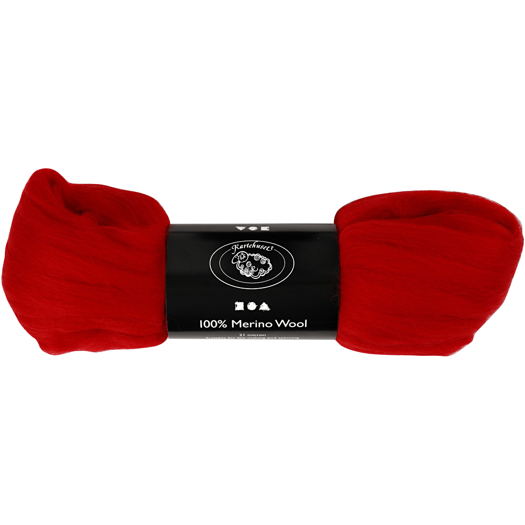 Meriinovill, paksus 21 my, jõulupunane, 100 g/ 1 pakk