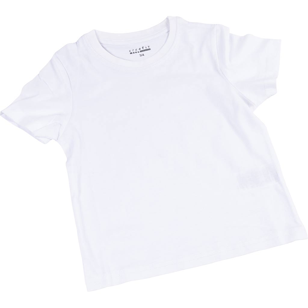 T-särgid, laius: 32 cm, suurus 3-4 aastat, ümmargune kaelus, 145 g, valge, 1 tk.