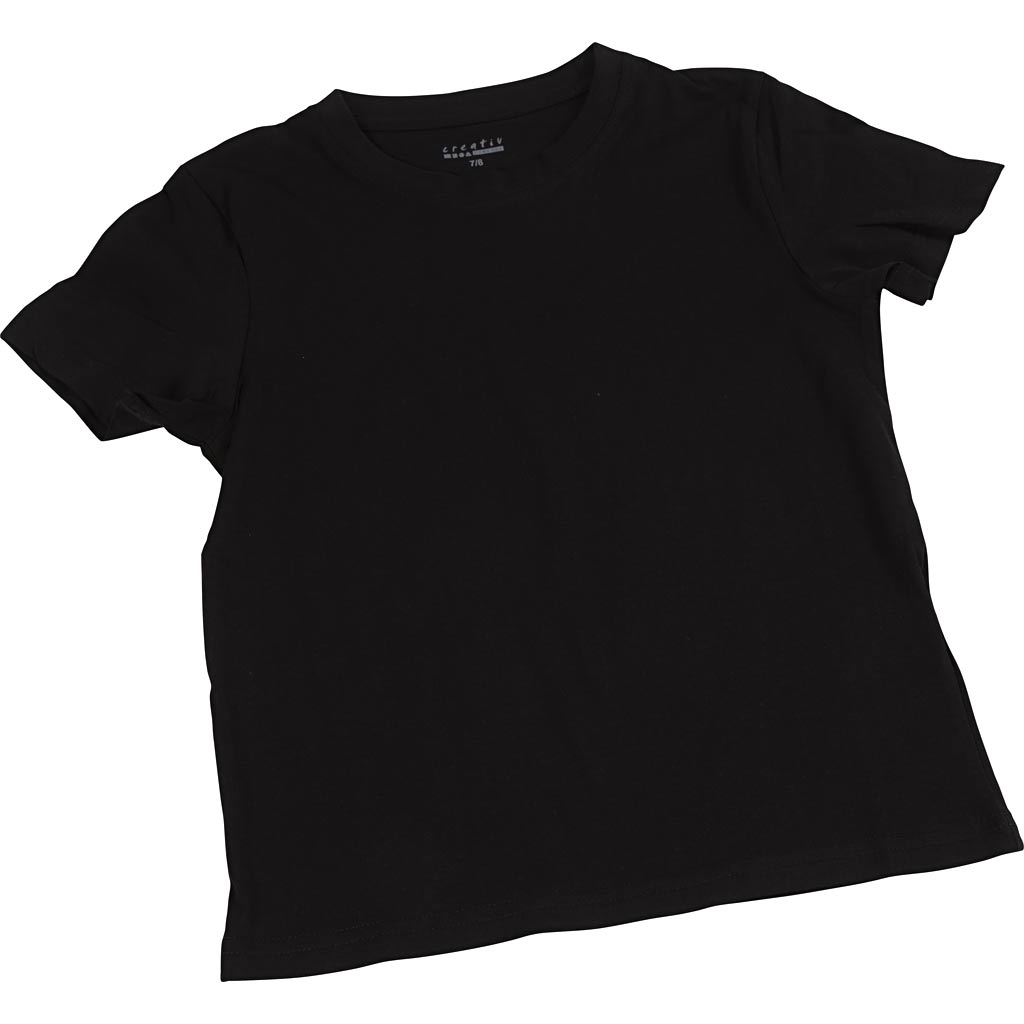 T-särgid, laius: 40 cm, suurus 7-8 aastat, ümmargune kaelus, 145 g, must, 1 tk.