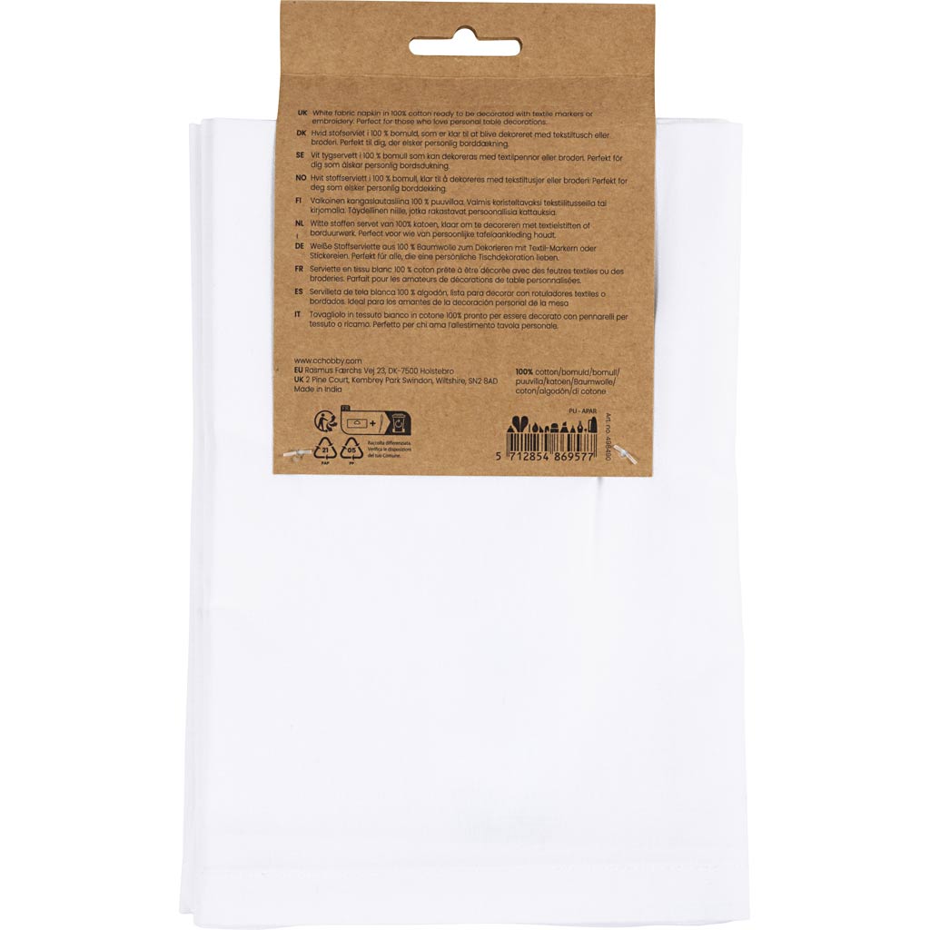 Kangassalvrätikud, suurus 42x42 cm, 145 g, valge, 4 tk/ 1 pakk - Image 3