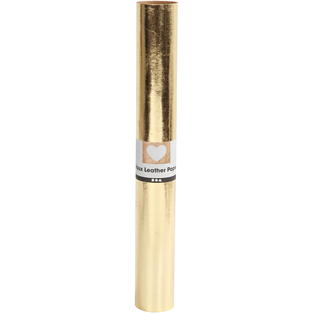 Kunstnahapaber, W: 49 cm, ühevärviline, foolium, 350 g, kuldne, 1 m/ 1 rull - Image 2