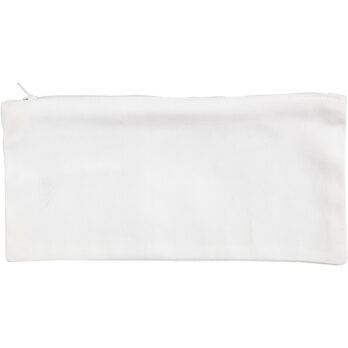 Puuvillane pliiatsikarp, suurus 11x23 cm, 210 g, valge, 1 tk