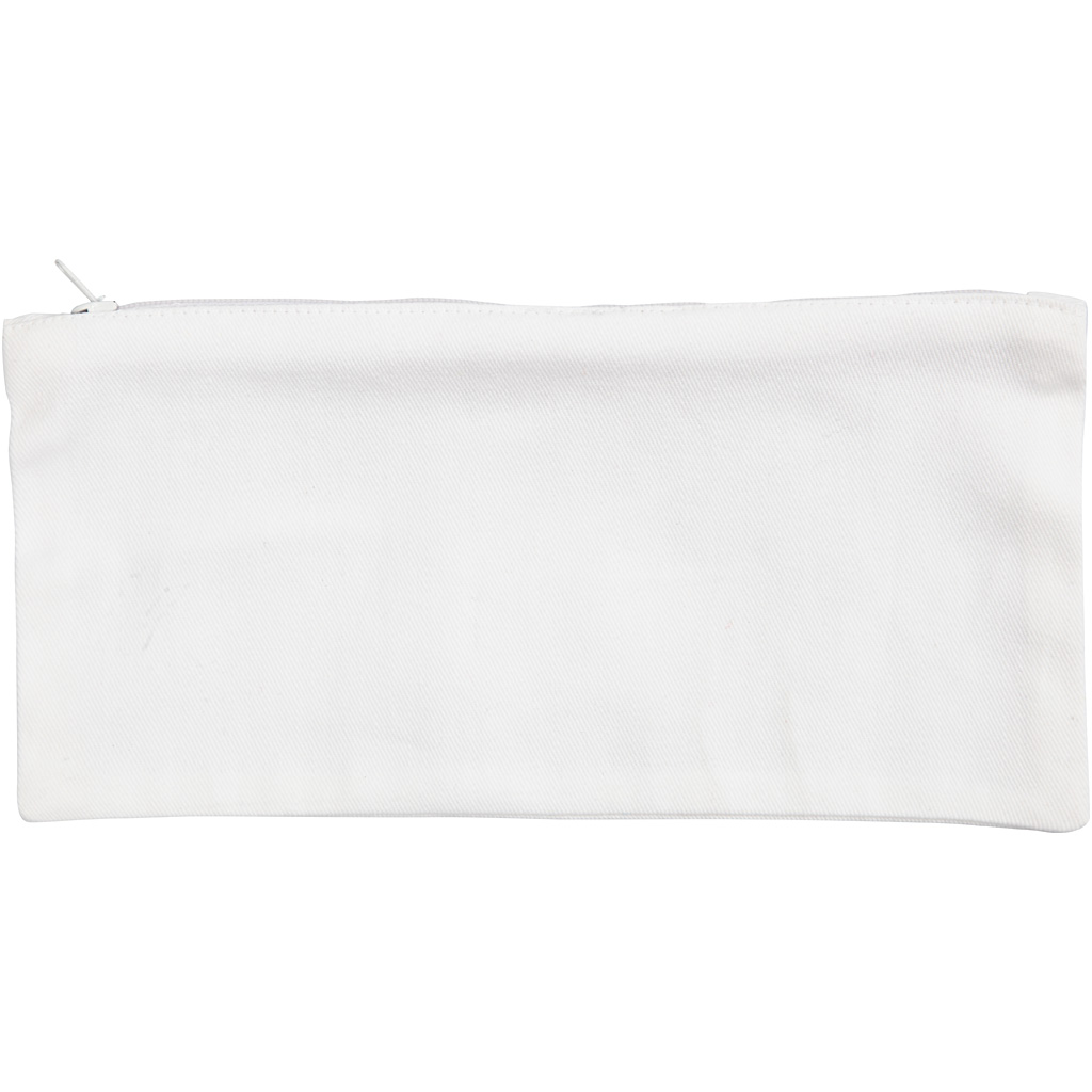 Puuvillane pliiatsikarp, suurus 11x23 cm, 210 g, valge, 1 tk