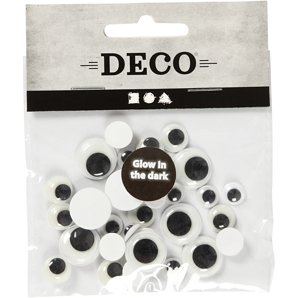 Googly Eyes, isekleepuv, diameeter. 8+10+14 mm, 30 tk / 1 pakk - Image 2