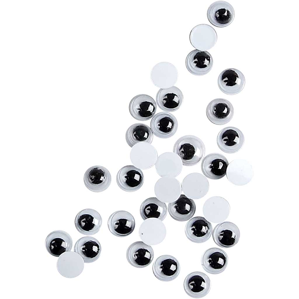 Wiggly Eyes, ei ole kleepuv, diameeter. 6 mm, 1000 tk/ 1 pakk