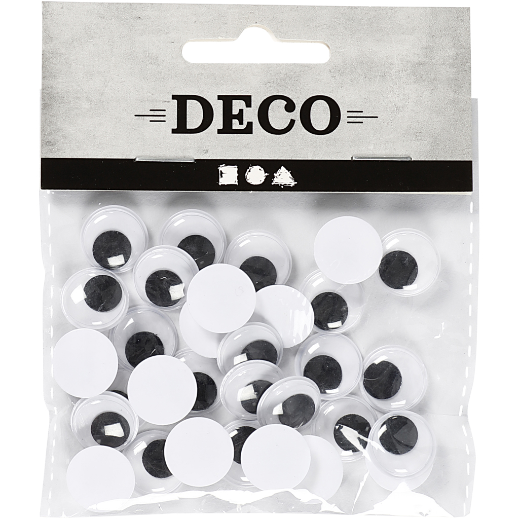 Wiggly Eyes, mitte kleepuv, dia. 14 mm, 30 tk/ 1 pakk - Image 2