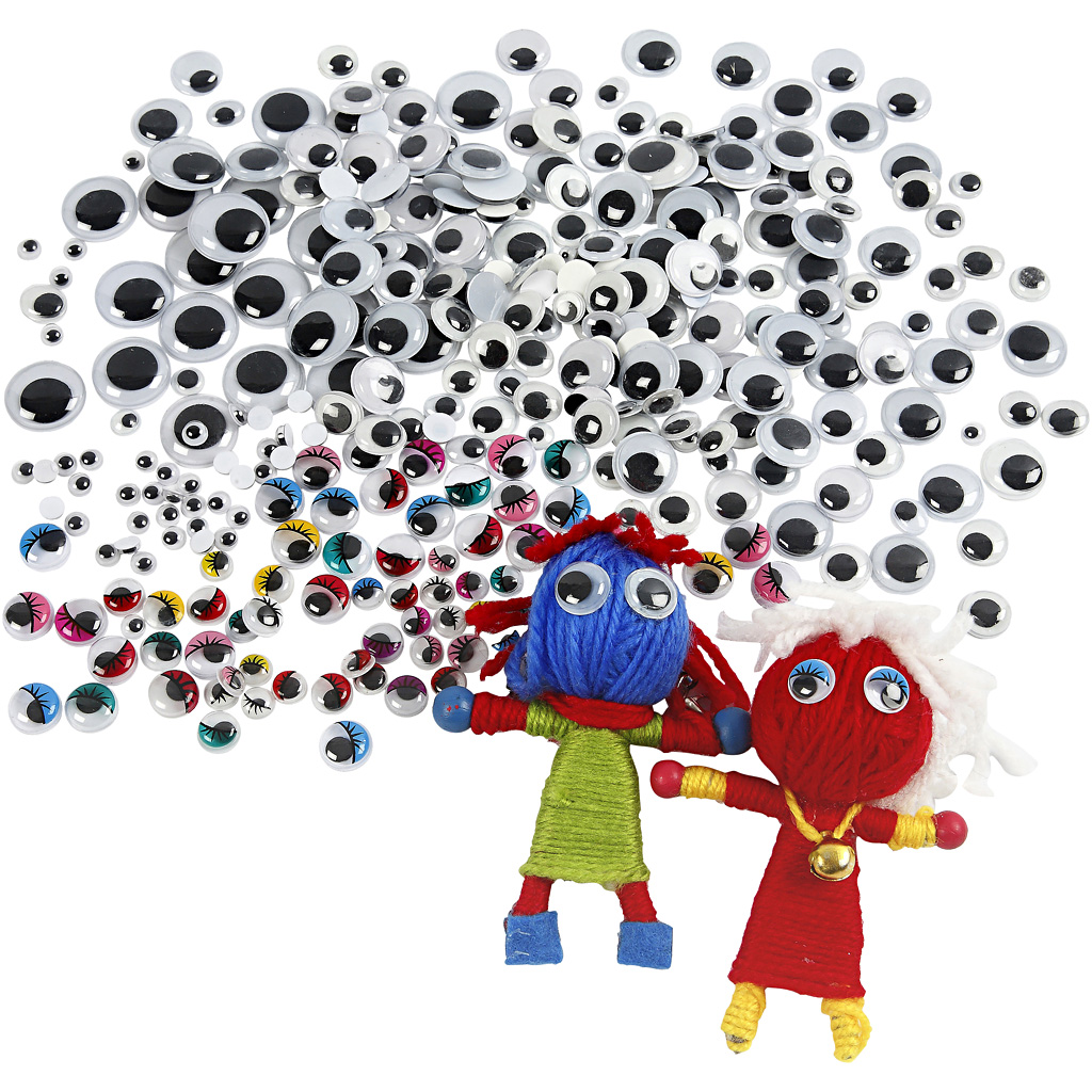 Wiggly Eyes, diameeter. 4-20 mm, 1700 tk/ 1 pakk