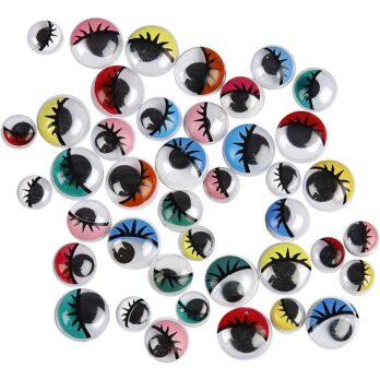 Googly Eyes, mitte kleepuv, dia. 8-12 mm, 36 tk / 1 pakk