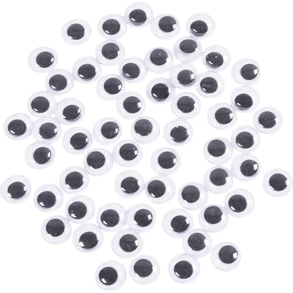 Wiggly Eyes, mittekleepuv, diameeter. 10 mm, 1000 tk/ 1 pakk