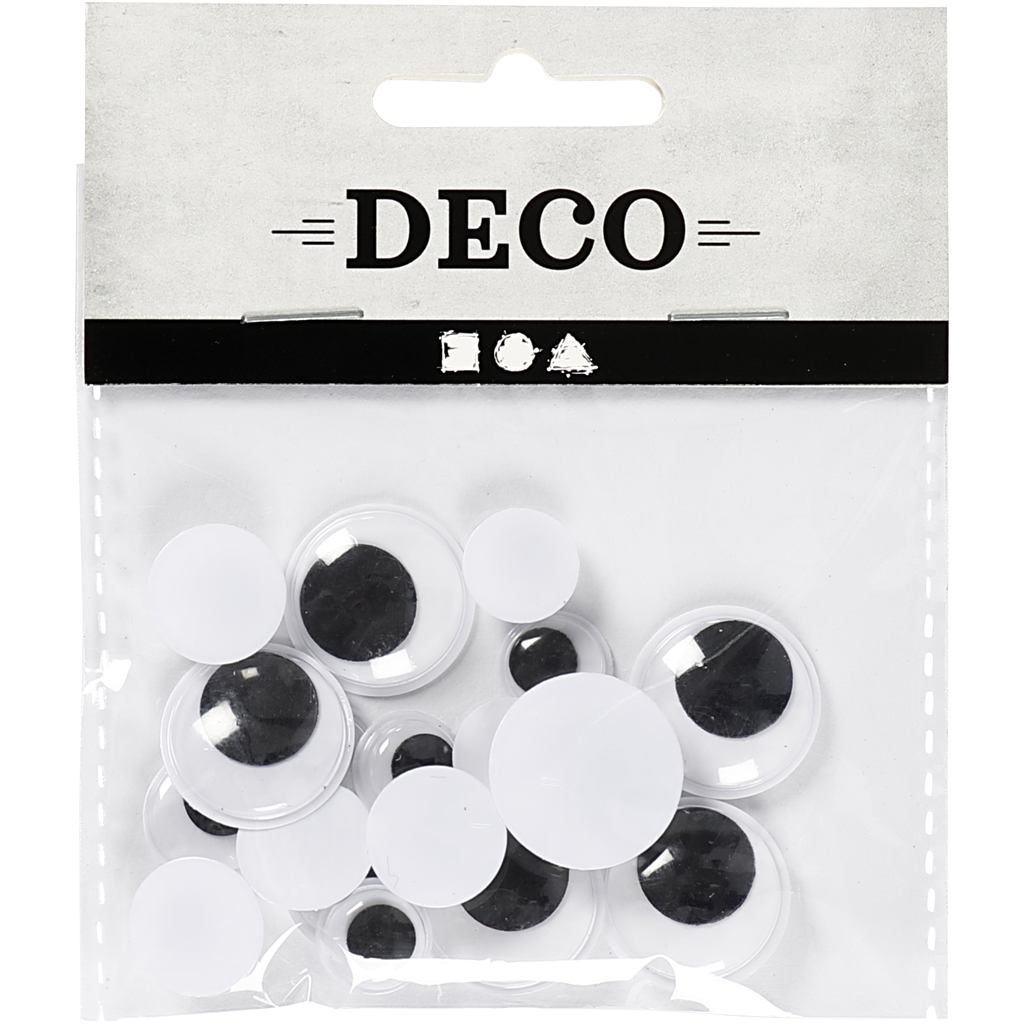 Wiggly Eyes, mitte kleepuv, dia. 12+14+20 mm, 18 tk / 1 pakk - Image 2