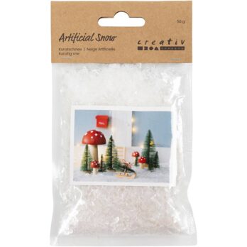 Kunstlumi, valge glitter, 50 g/ 1 kott