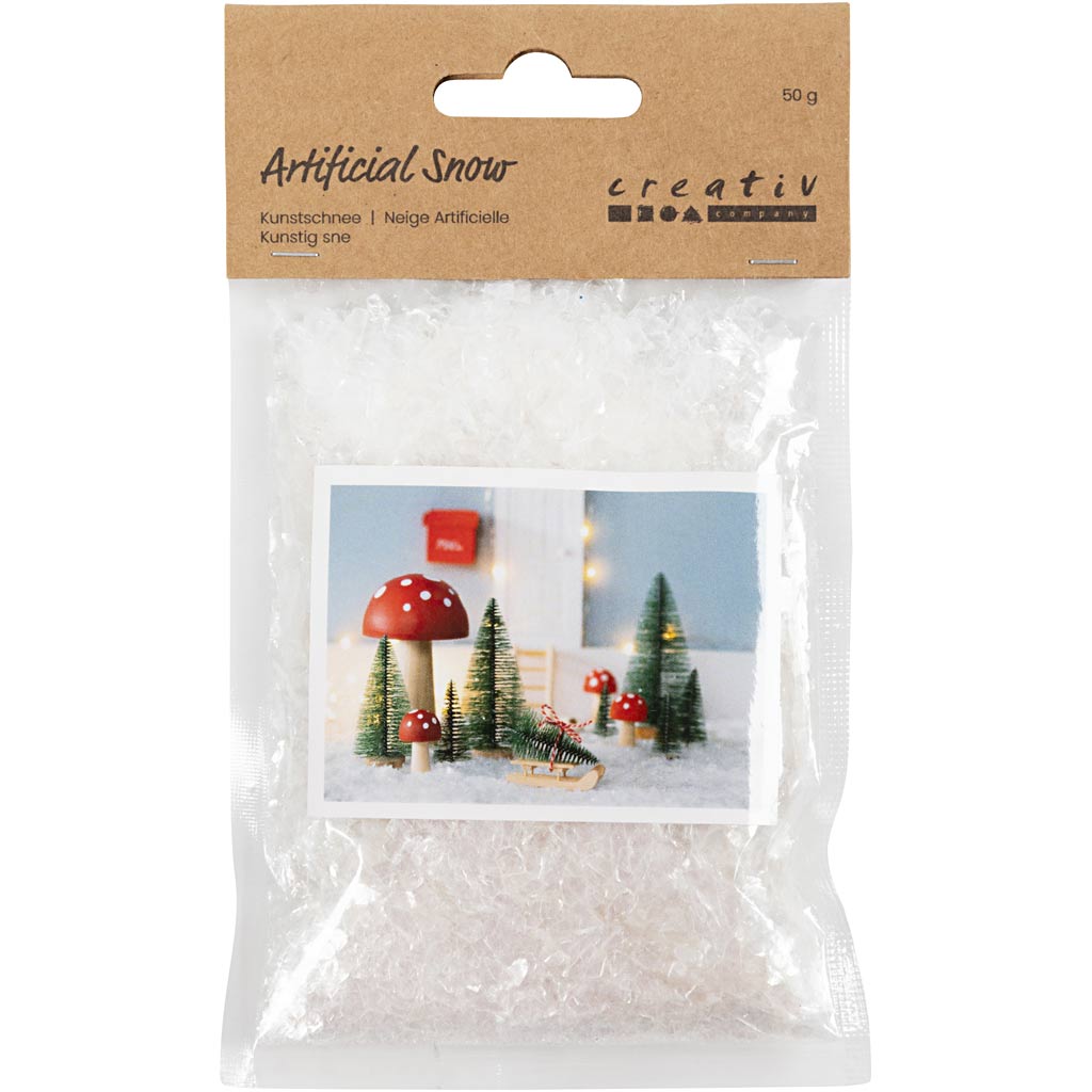 Kunstlumi, valge glitter, 50 g/ 1 kott - Pilt 2