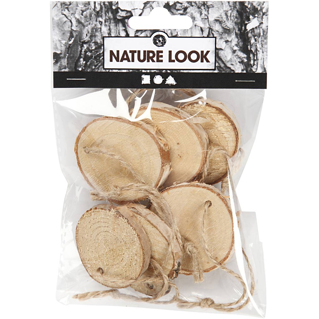 Puidust ketas nööri jaoks mõeldud auguga, diameeter. 35-45 mm, paksus 7 mm, 7 tk/ 1 pakk - Image 2