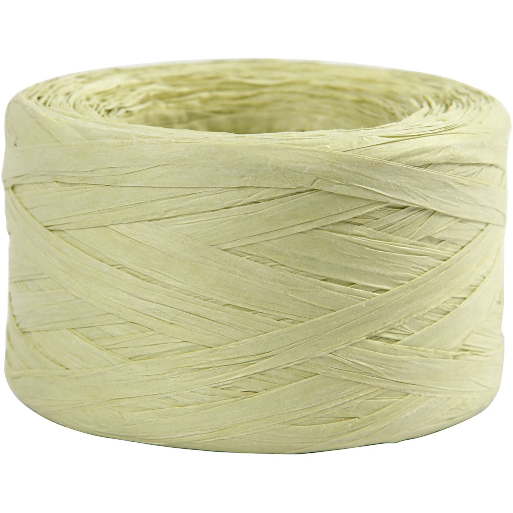 Raffialõng, W: 7-8 mm, heleroheline, 100 m/ 1 rull
