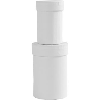 Ümmargused karbid, H: 7+9 cm, suurus 4,5+6 cm, valge, 2 tk/ 1 komplekt