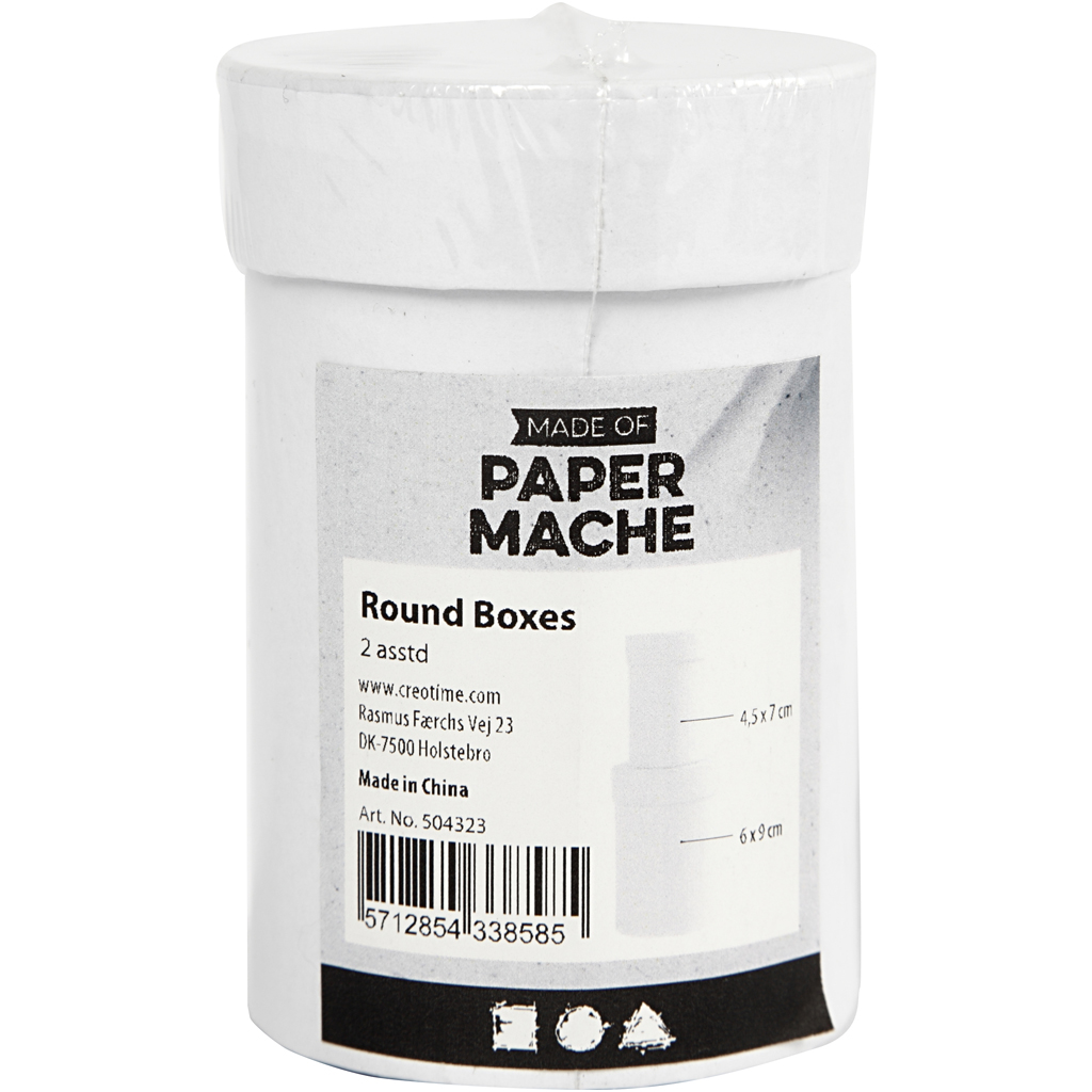 Ümmargused karbid, H: 7+9 cm, suurus 4,5+6 cm, valge, 2 tk/ 1 komplekt - Image 2