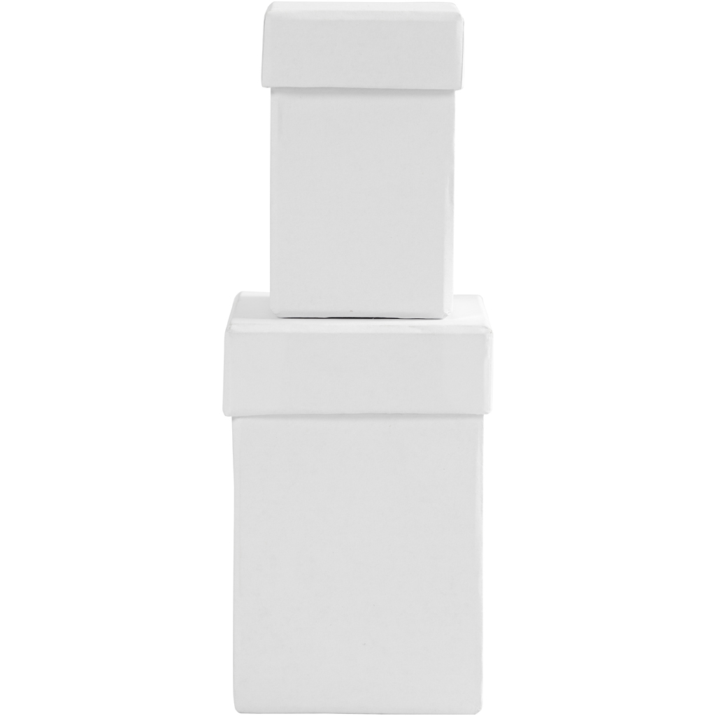 Ruudukujulised karbid, H: 7+9 cm, suurus 4,5+6 cm, valge, 2 tk/ 1 komplekt - Image 4