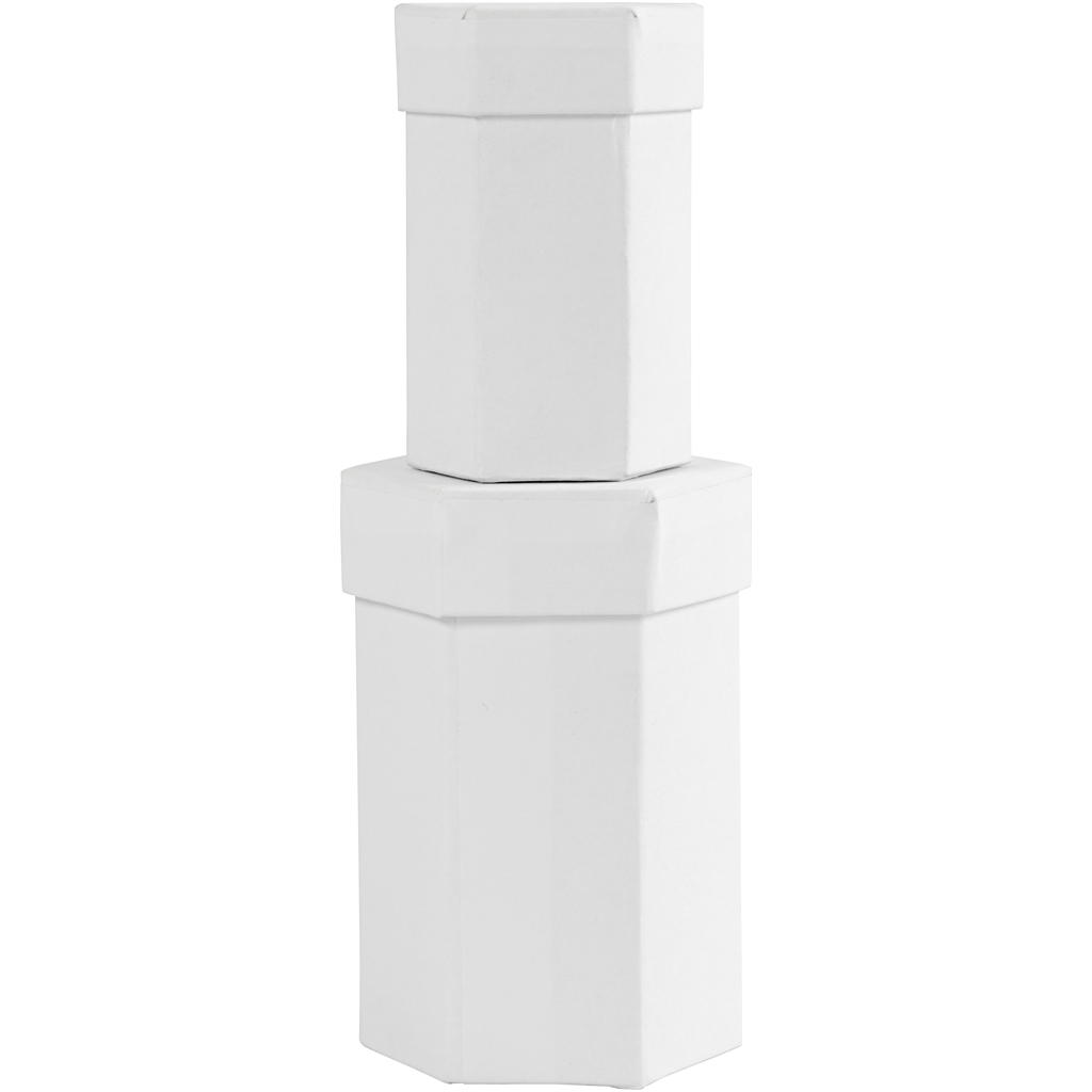 Kuuekandilised karbid, H: 7+9 cm, suurus 4,5+6 cm, valge, 2 tk/ 1 komplekt