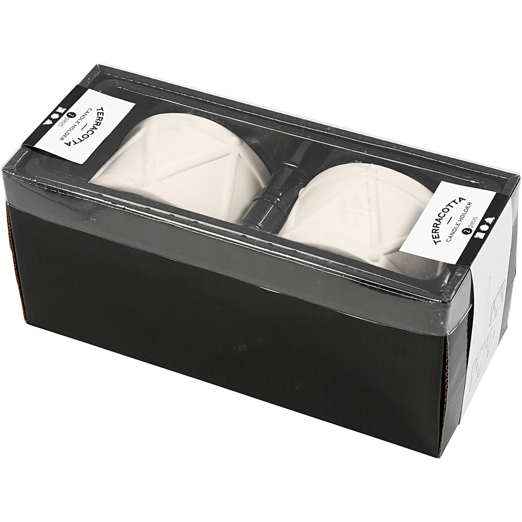 Küünlajalg, H: 6,6 cm, diameeter. 9,3 cm, augu suurus 2,2+4 cm, valge, 2 tk/ 1 pakk - Image 2