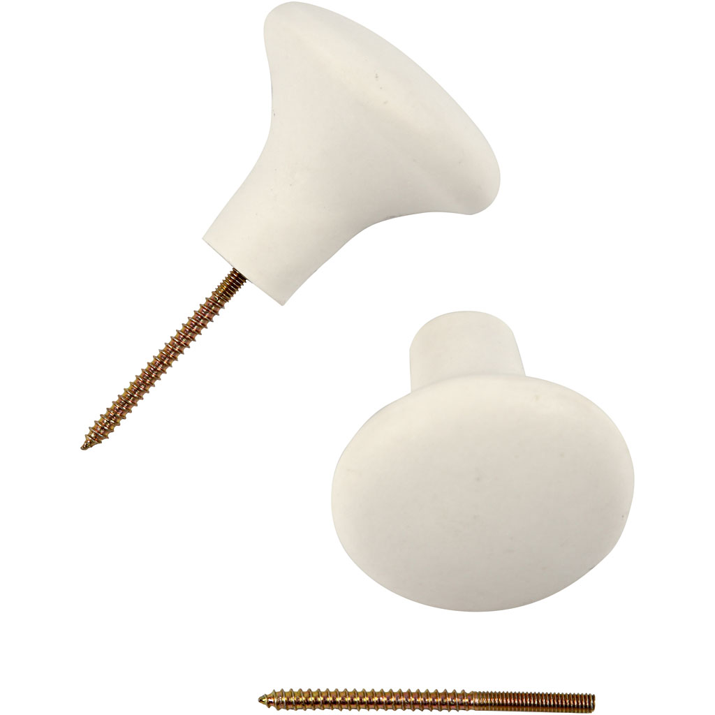 Konks, H: 5,1 cm, diameeter. 5,4 cm, valge, 4 tk/ 1 pakk