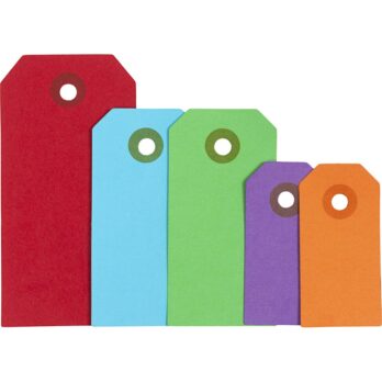 Manila sildid, suurus 3x6+4x8+5x10 cm, 220 g, värviline sortiment, 500 tk/ 1 pakk