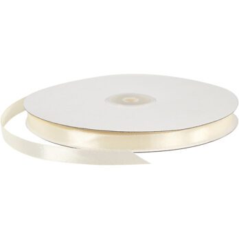 Satiinpael, W: 10 mm, naturaalvalge, 100 m/ 1 rull