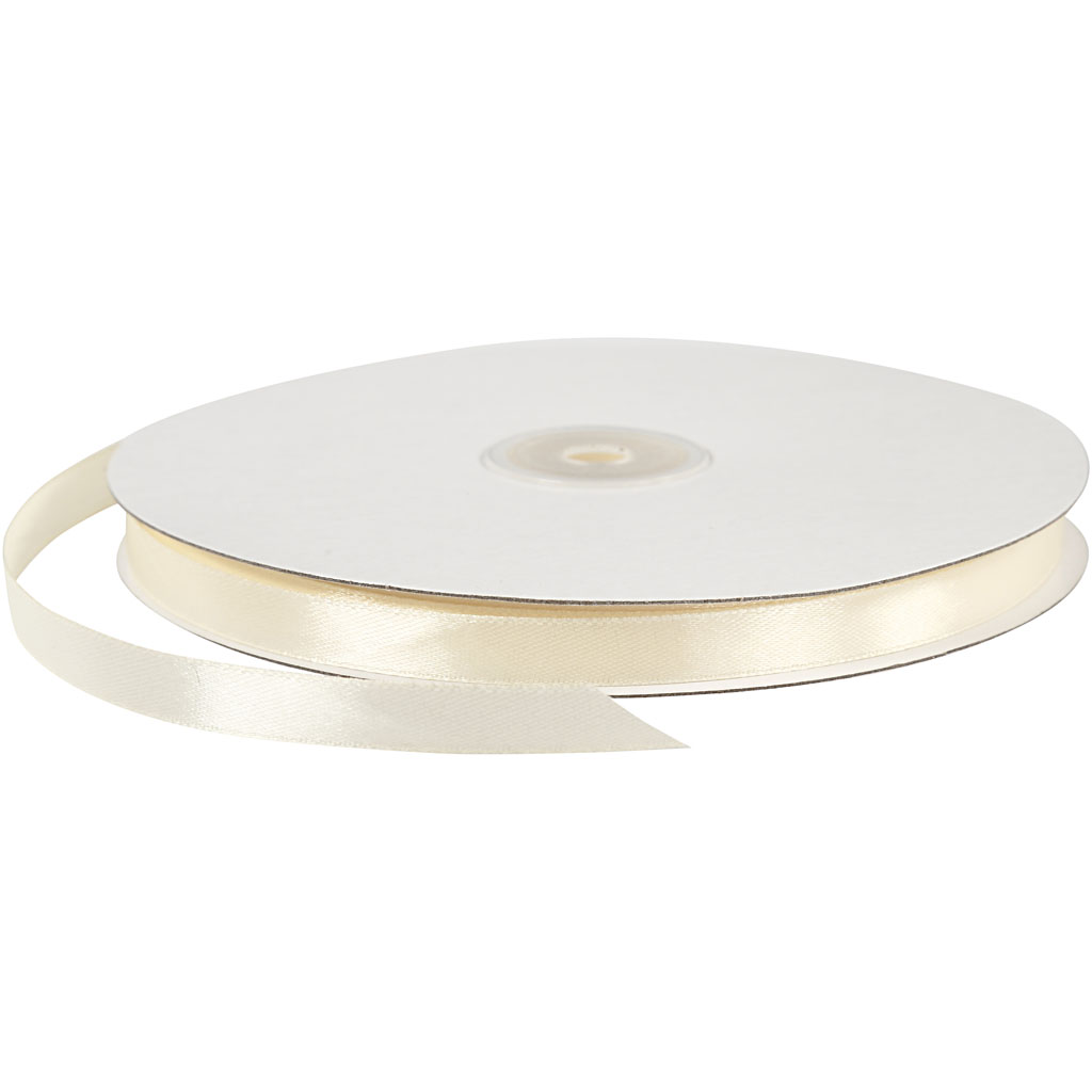 Satiinpael, W: 10 mm, naturaalvalge, 100 m/ 1 rull