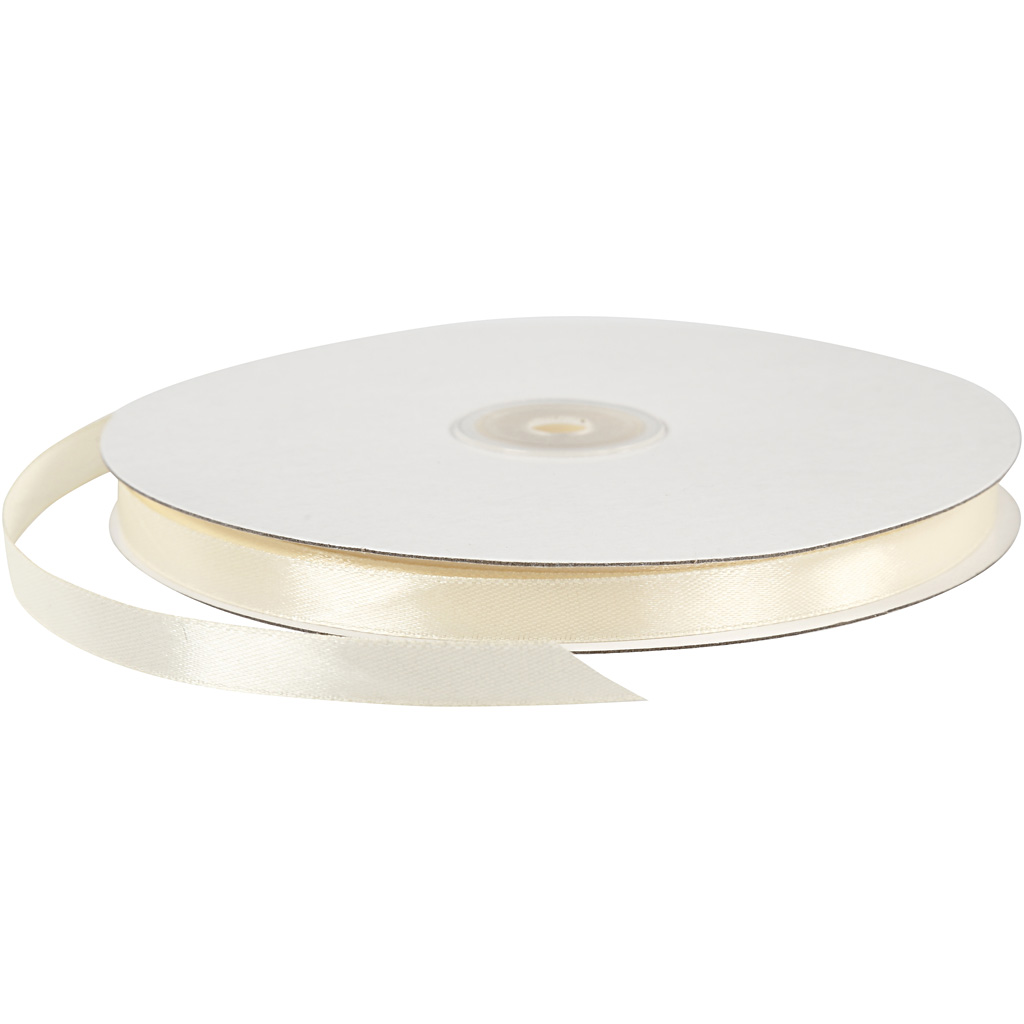 Satiinpael, W: 10 mm, naturaalvalge, 100 m/ 1 rull - Image 2