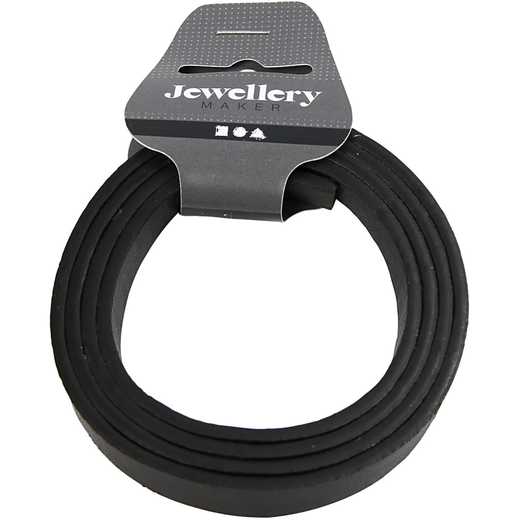 Kunstnahast vöö, laius: 10 mm, paksus 3 mm, must, 1 m/ 1 pakk - Image 2