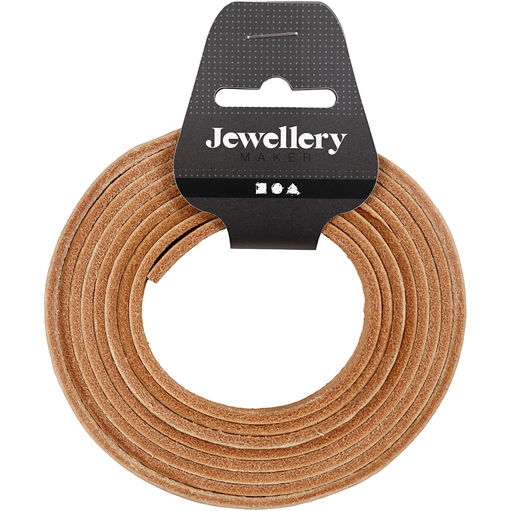 Nahkrihm, W: 10 mm, paksus 3 mm, naturaalne, 2 m/ 1 pakk - Image 2