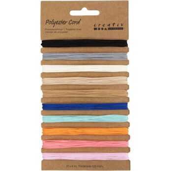 Polüesternöör, paksus 0,6 mm, erinevad värvid, 10x4 m/ 1 pakk
