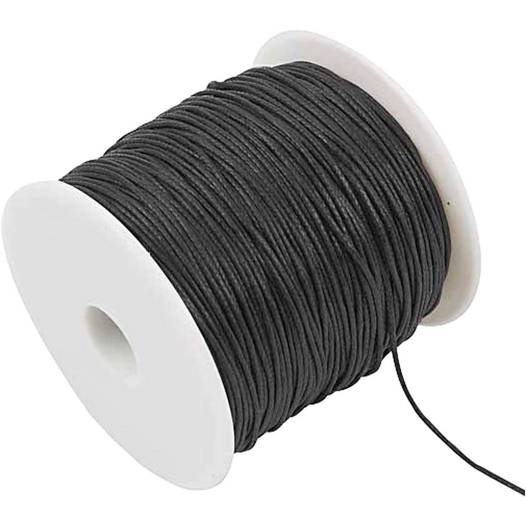 Puuvillane nöör, paksus 1 mm, must, 100 m/ 1 pakk - Image 3
