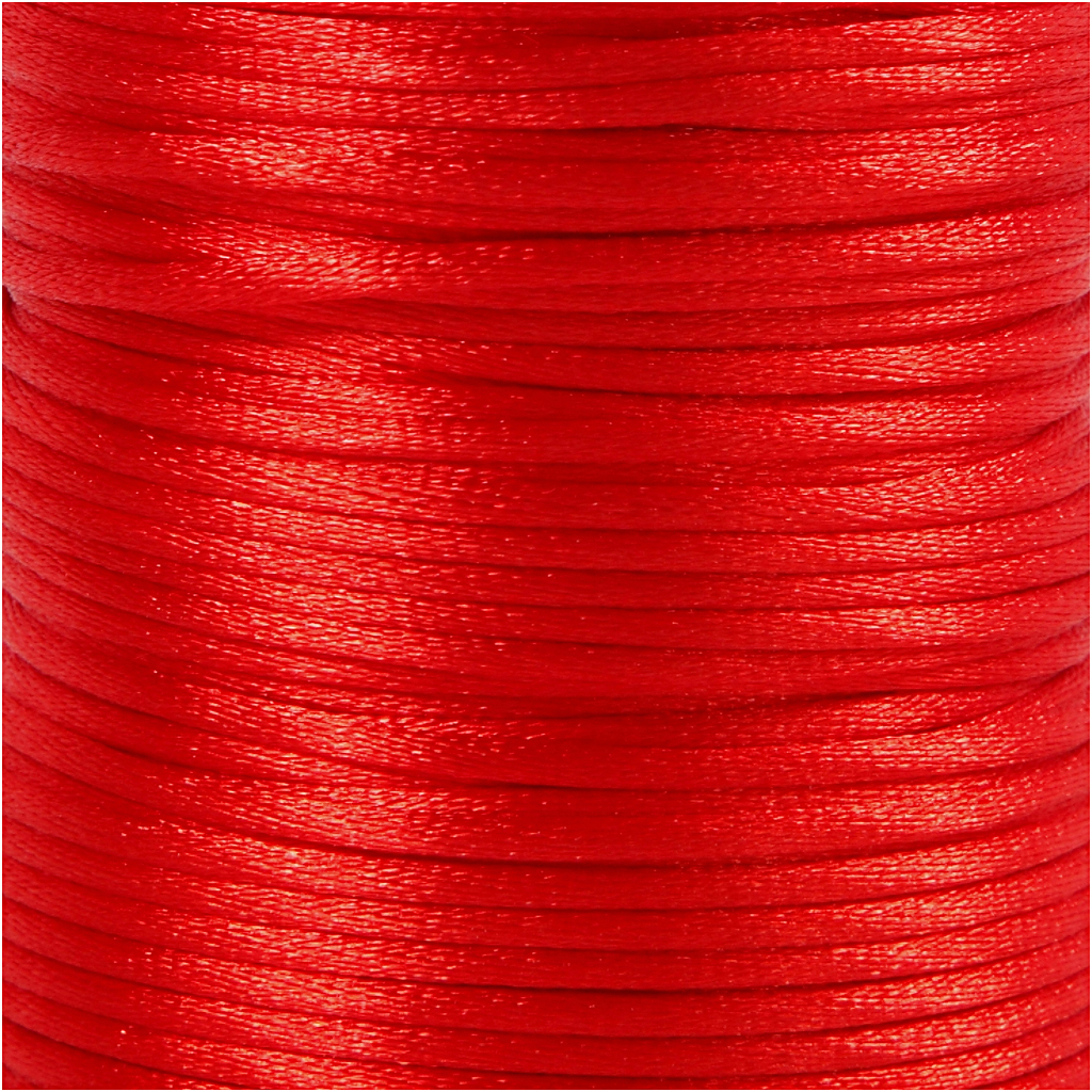 Satiinne nöör, paksus 2 mm, punane, 50 m/ 1 rull - Image 3