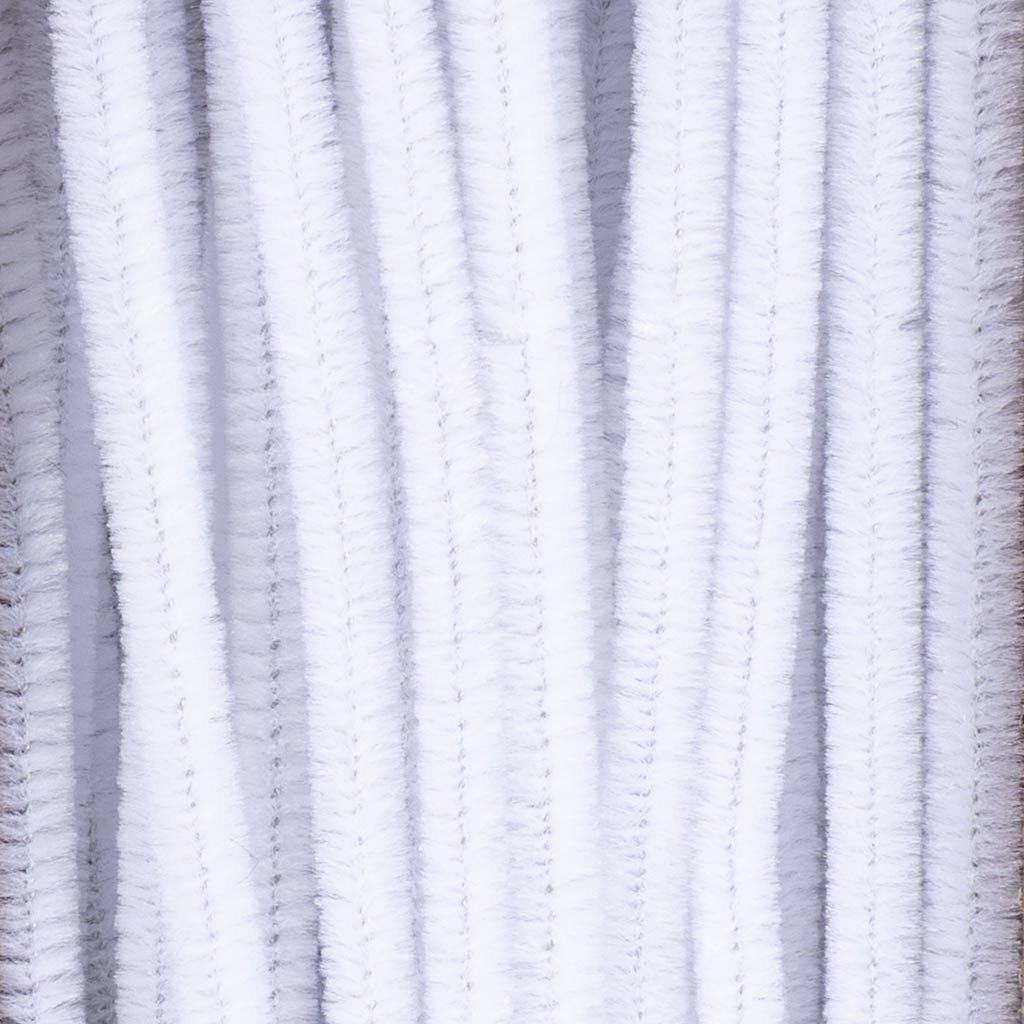 šenill, L: 30 cm, paksus 6 mm, valge, 50 tk/ 1 pakk - Image 5