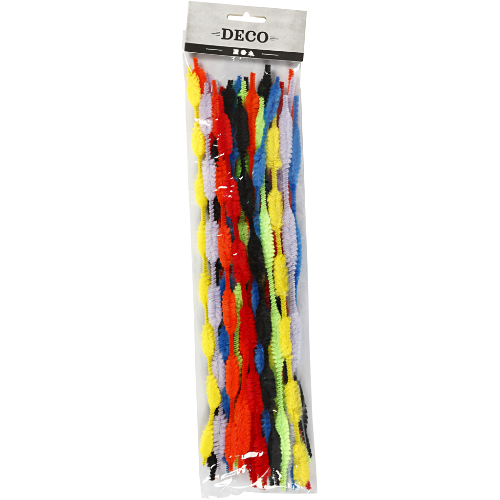 Šenill, laineline, L: 30 cm, paksus 5-12 mm, värvide valik, 28 tk / 1 pakk. - Image 2