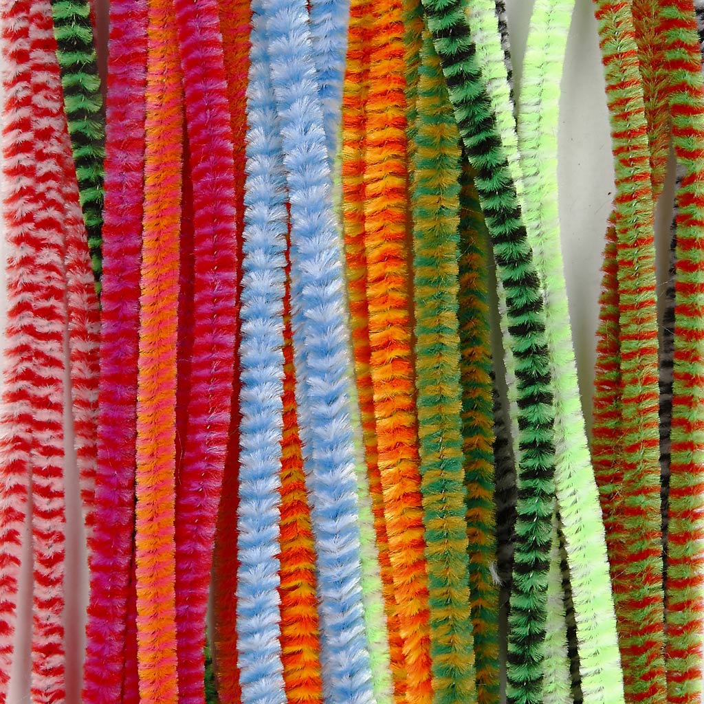 Šenill, triibuline, L: 30 cm, paksus 6 mm, värvivalik, 30 tk / 1 pakk. - Image 7