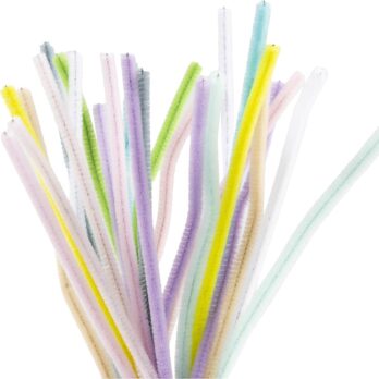 šenill, L: 30 cm, paksus 6 mm, pastelsed värvid, 25 tk / 1 pakk