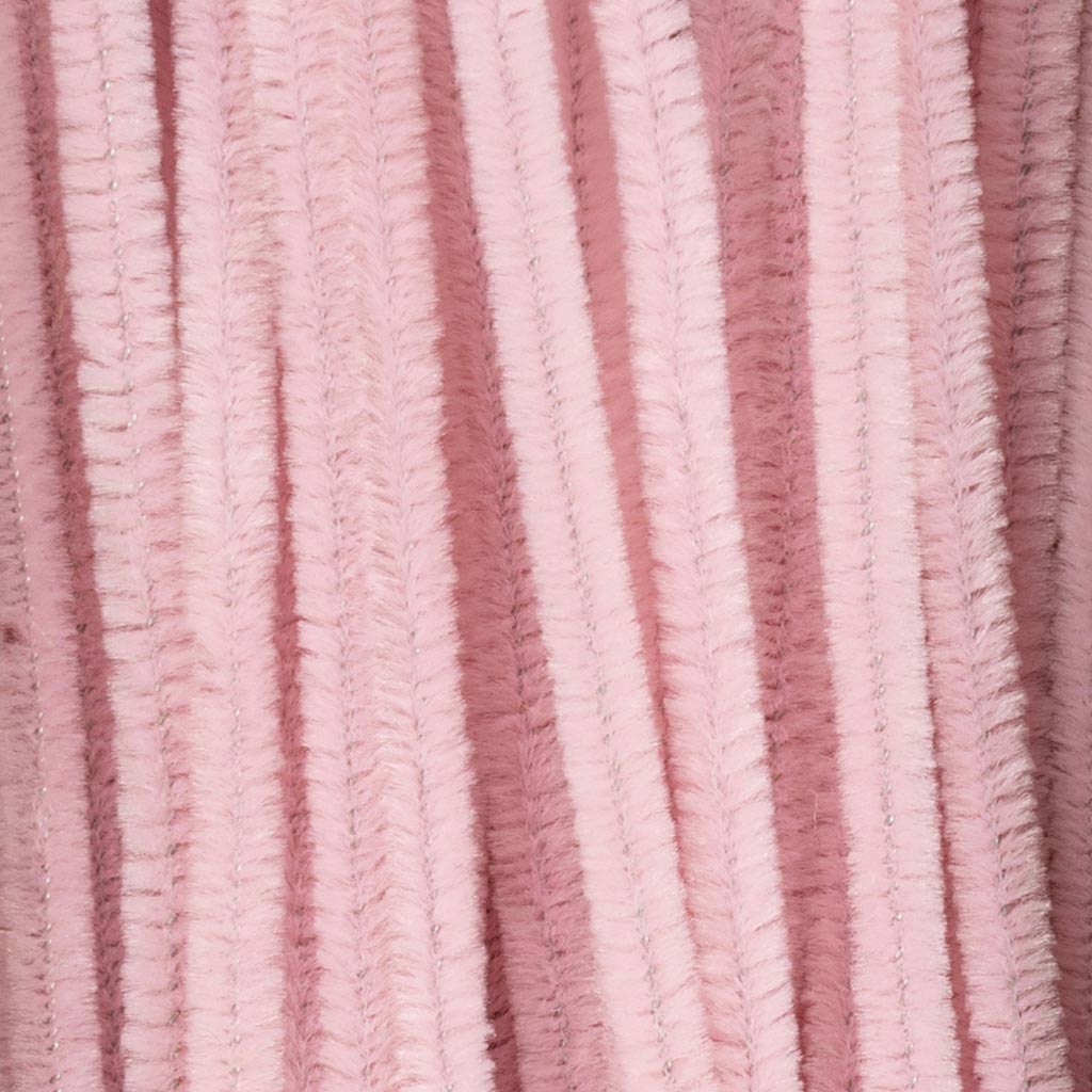 šenill, L: 30 cm, paksus 6 mm, roosa, 50 tk/ 1 pakk - Image 4