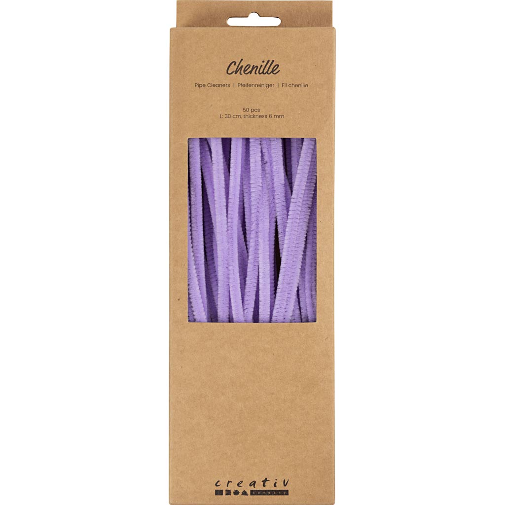 šenill, L: 30 cm, paksus 6 mm, lilla, 50 tk/ 1 pakk - Image 2