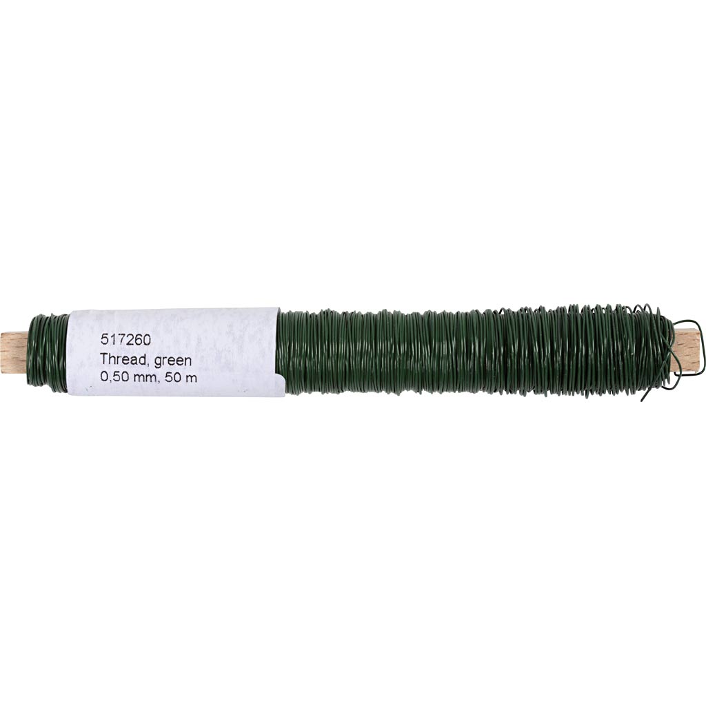 Floristide traat, paksus 0,5 mm, roheline, 50 m/ 1 rull - Pilt 2