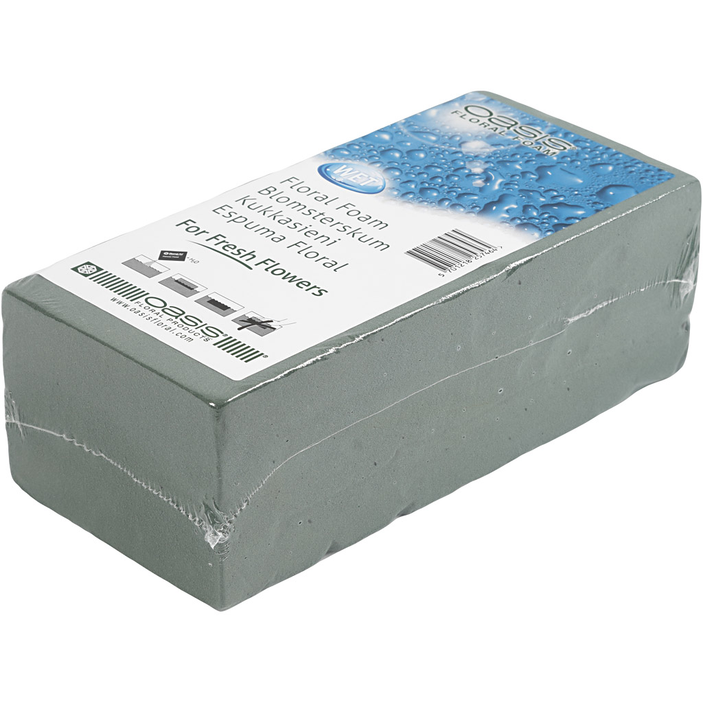 Oasis Floral Foam, suurus 23x11x8 cm, roheline, 1 tk. - Image 2