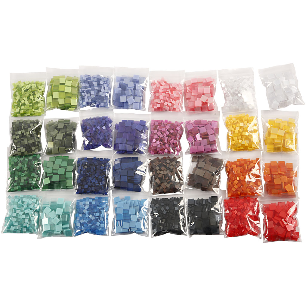Mini Mosaic, suurus 5x5+10x10 mm, paksus 2 mm, 800 g, 32x25 g/ 1 pakk - Image 2
